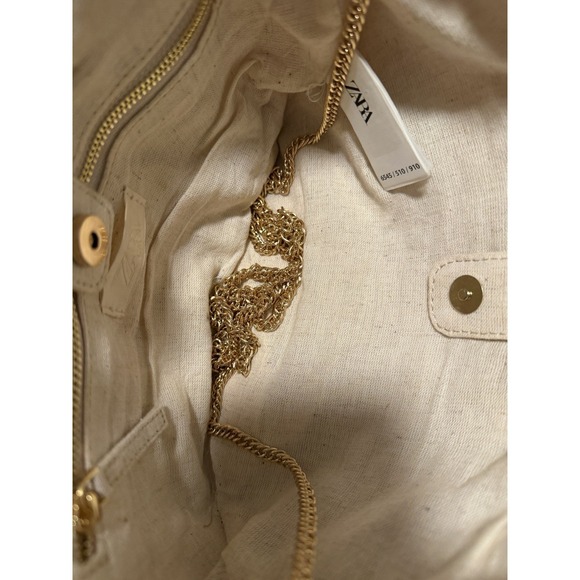 Zara Faux Mother of Pearl Appliqué Bag Purse Crossbody Bohemian Festival TikTok - Picture 9 of 10